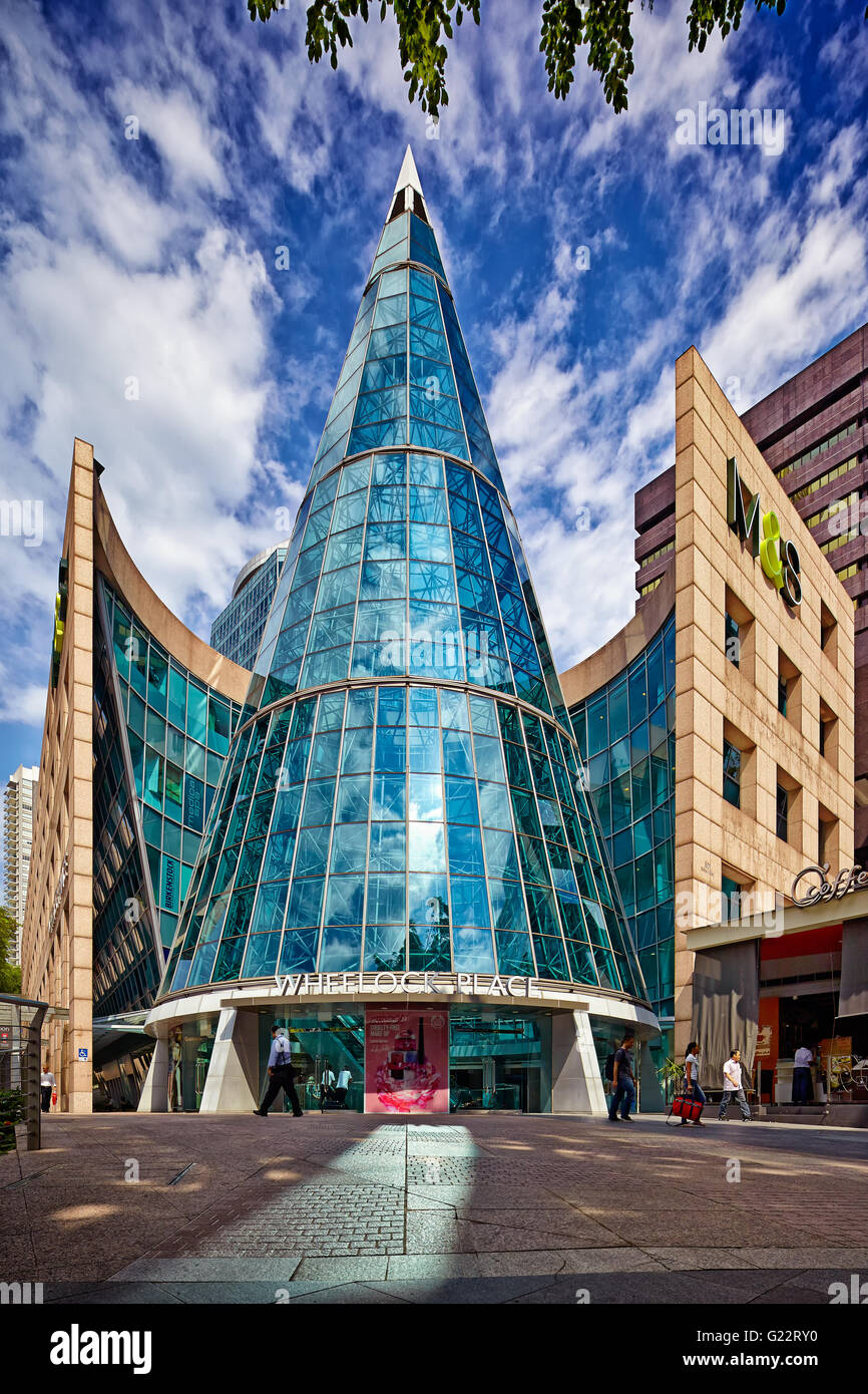 Entrance to Wheelock Place in Singapore on July 17, 2012 Stock Photo