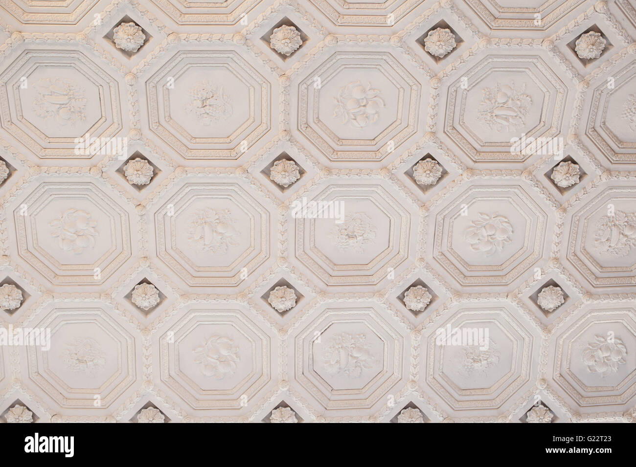 vintage architectural texture of the ceiling in a classic style Stock Photo