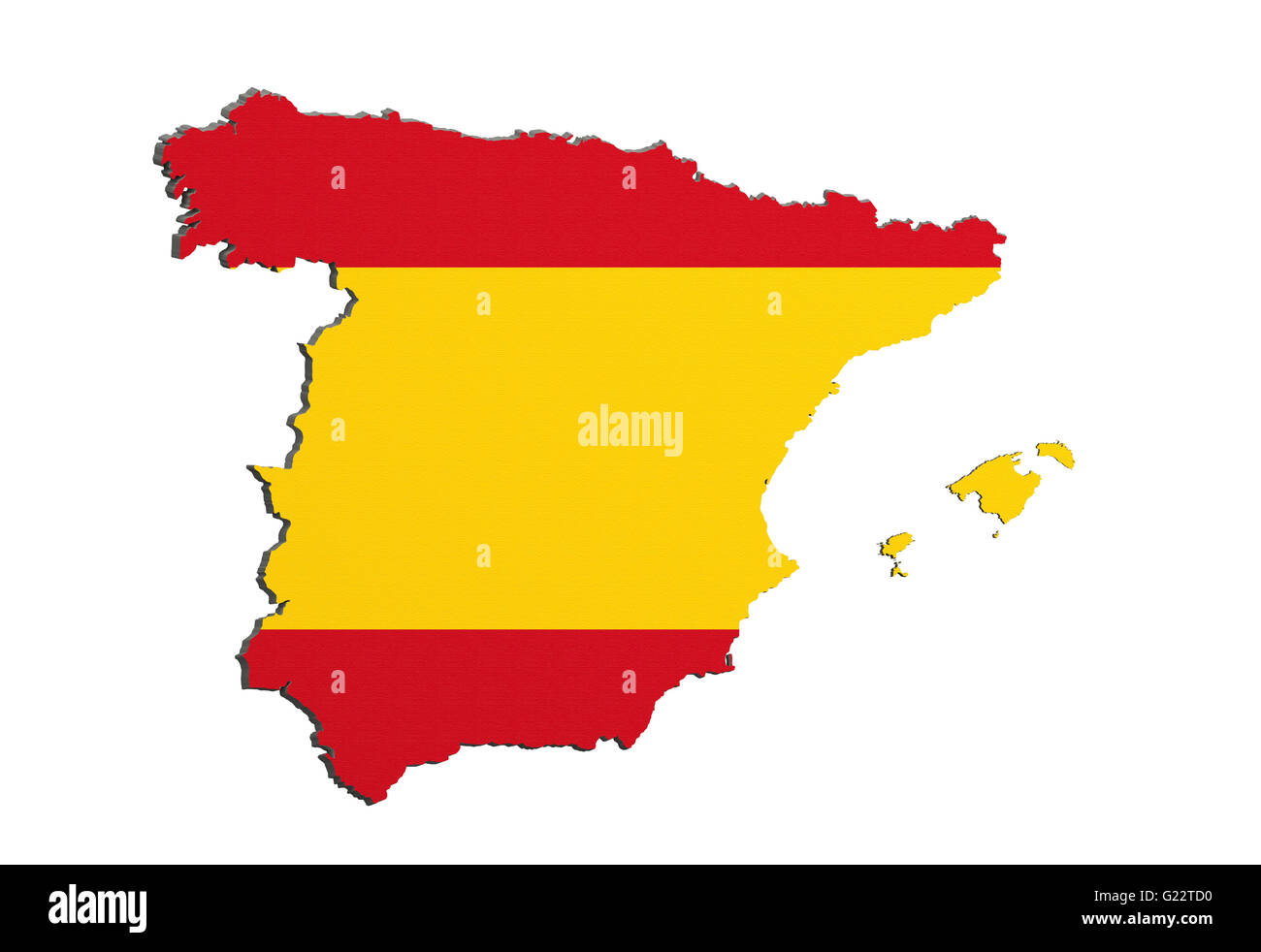 3d rendering of Spain map and flag on white background Stock Photo - Alamy