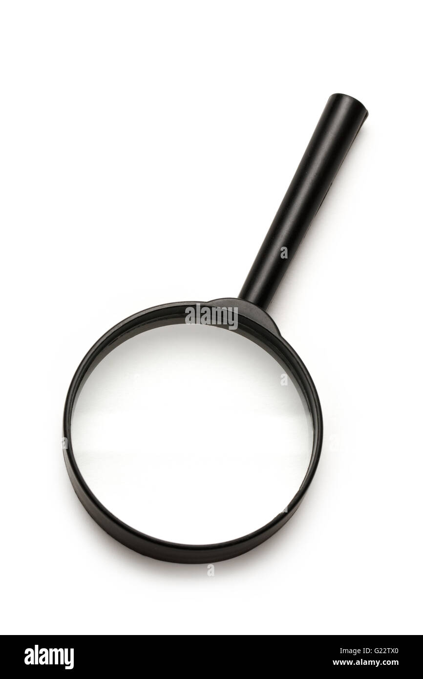 Magnifying glass isolated on the white background Stock Photo