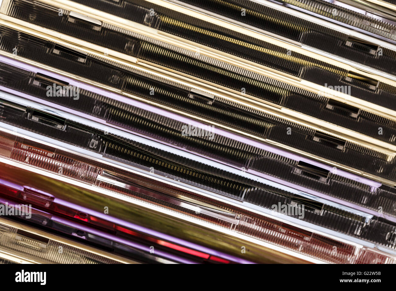 Pile of compact disks as background closeup Stock Photo