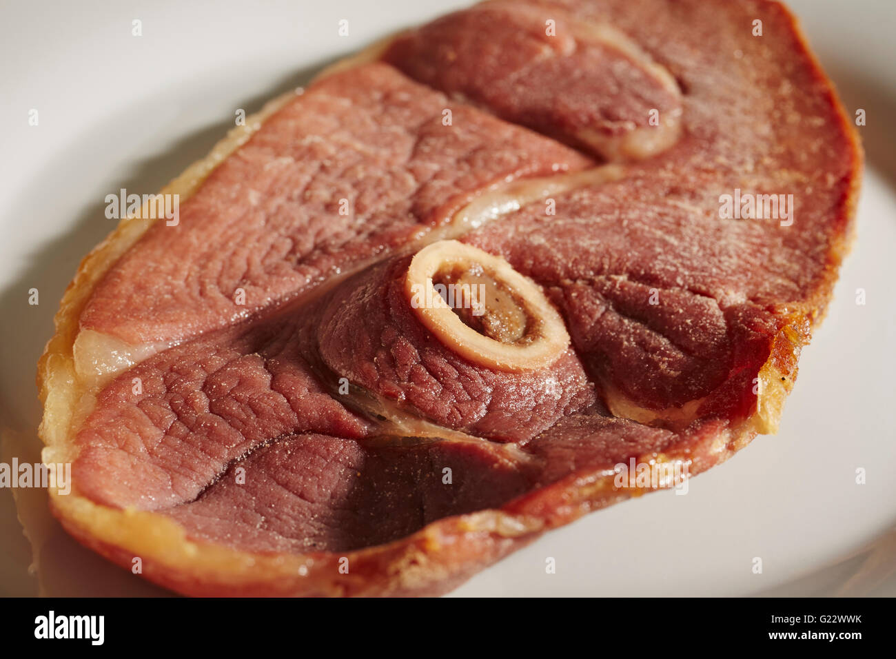 Whole, cooked country ham steak from Broadbent Hams in Kentucky, USA Stock Photo Alamy