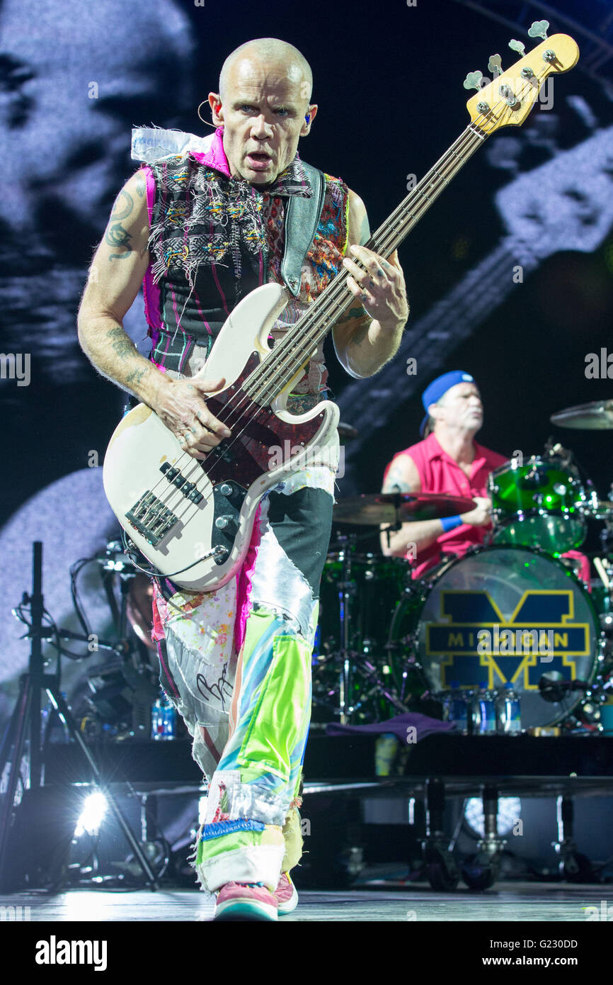 Columbus, Ohio, USA. 22nd May, 2016. Bassist FLEA of Red Hot Chili Peppers performs live during Rock on the Range music festival at Columbus Crew Stadium in Columbus, Ohio © Daniel DeSlover/ZUMA Wire/Alamy Live News Stock Photo
