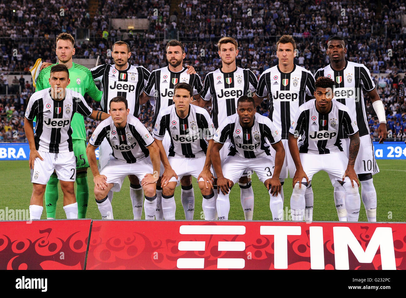 Juventus team group line-up, MAY 21, 2016 - Football / Soccer : Juventus  team group shot (Top row - L to R) Neto, Giorgio Chiellini, Andrea  Barzagli, Daniele Rugani, Mario Mandzukic, Paul