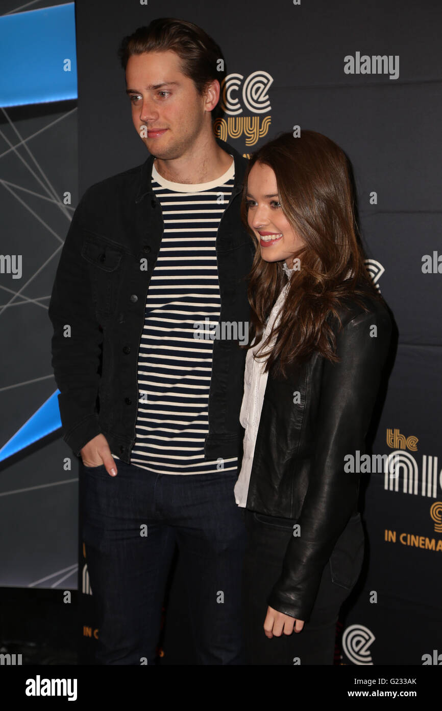 Sydney, Australia. 23 May 2016. Celebrities arrived on the red carpet at Event Cinemas, George Street for the Sydney premiere of The Nice Guys. Pictured: Philippa Northeast and Isaac Brown. Credit:  Richard Milnes/Alamy Live News Stock Photo