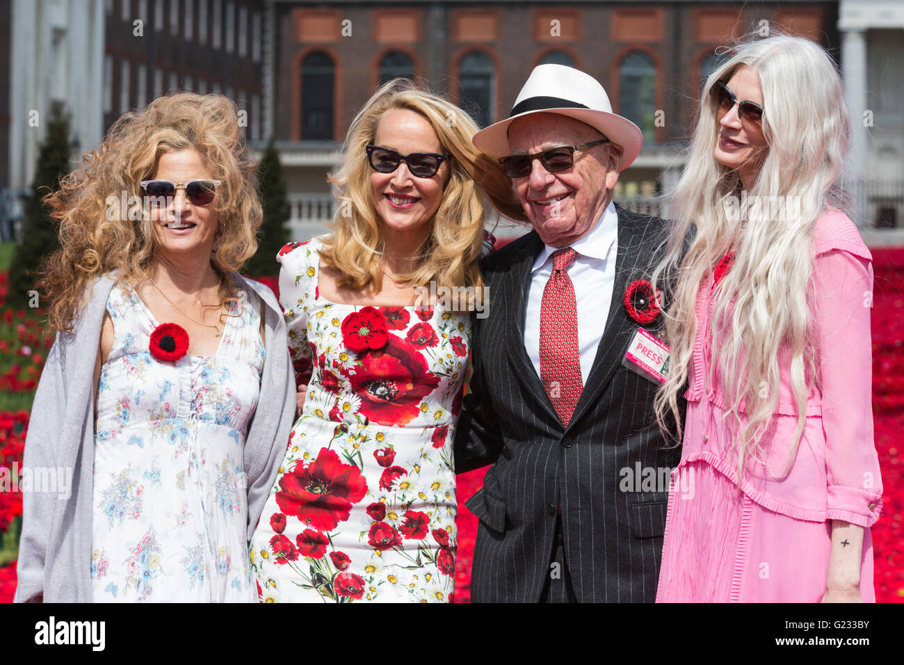 London, UK. 23 May 2016. Rupert Murdoch and Jerry Hall. Press day at the RHS Chelsea Flower Show. The 2016 show is open to the public from 24-28 May 2016. Credit:  Vibrant Pictures/Alamy Live News Stock Photo