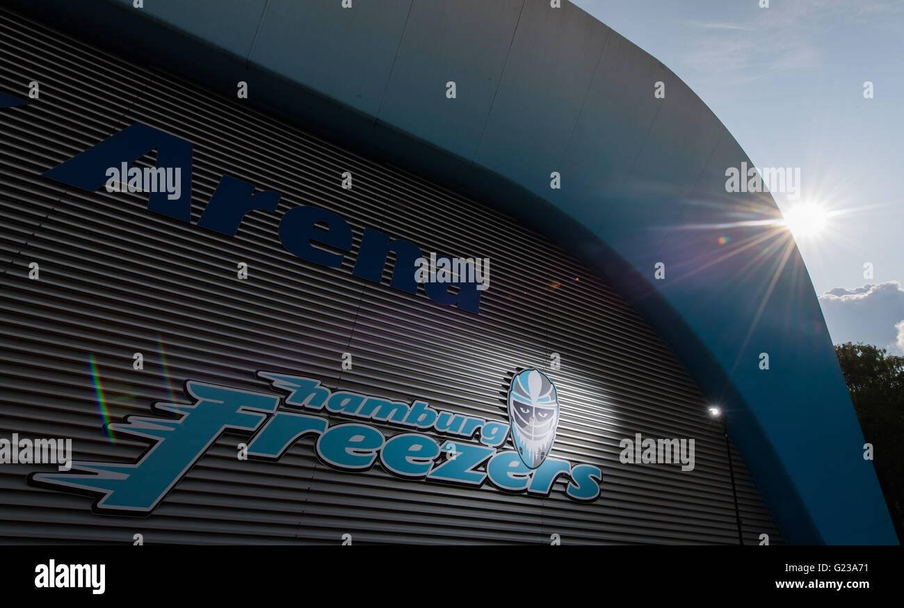 Hamburg, Germany. 23rd May, 2016. The logo of German ice hockey club