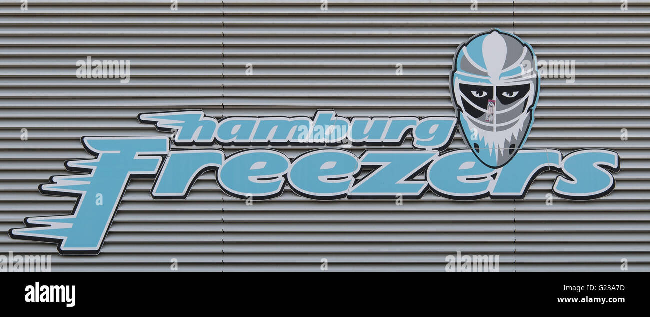 Hamburg, Germany. 23rd May, 2016. The logo of German ice hockey club