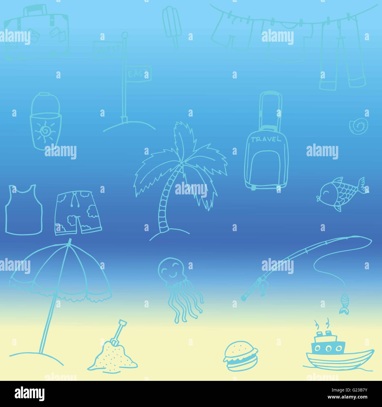 Cute doodle summer holiday Stock Vector Image & Art - Alamy