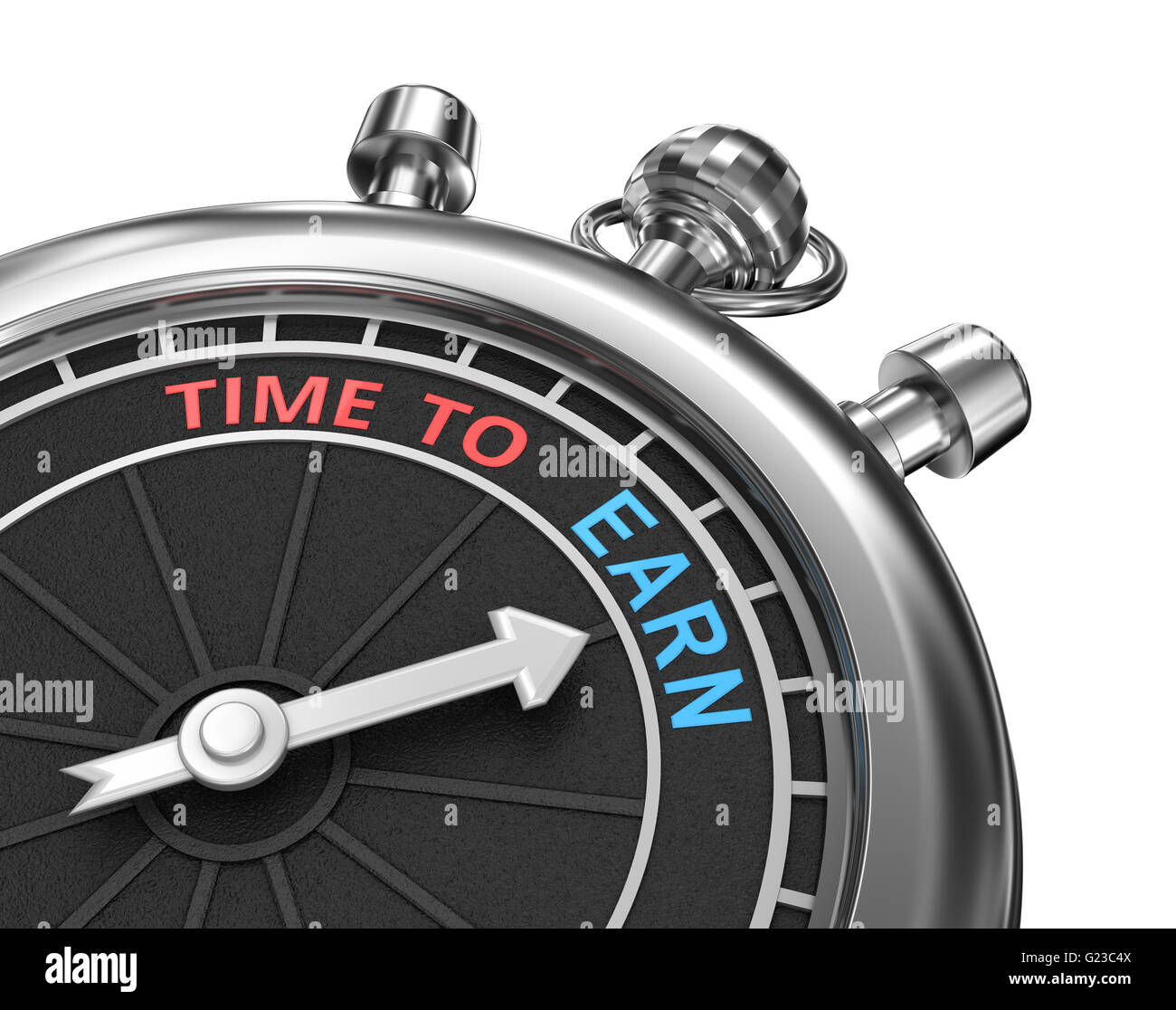 Time to earn timepiece 3d concept , isolated Stock Photo