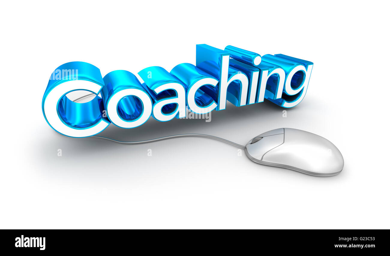 Coaching text, 3d Concept isolated on white Stock Photo - Alamy