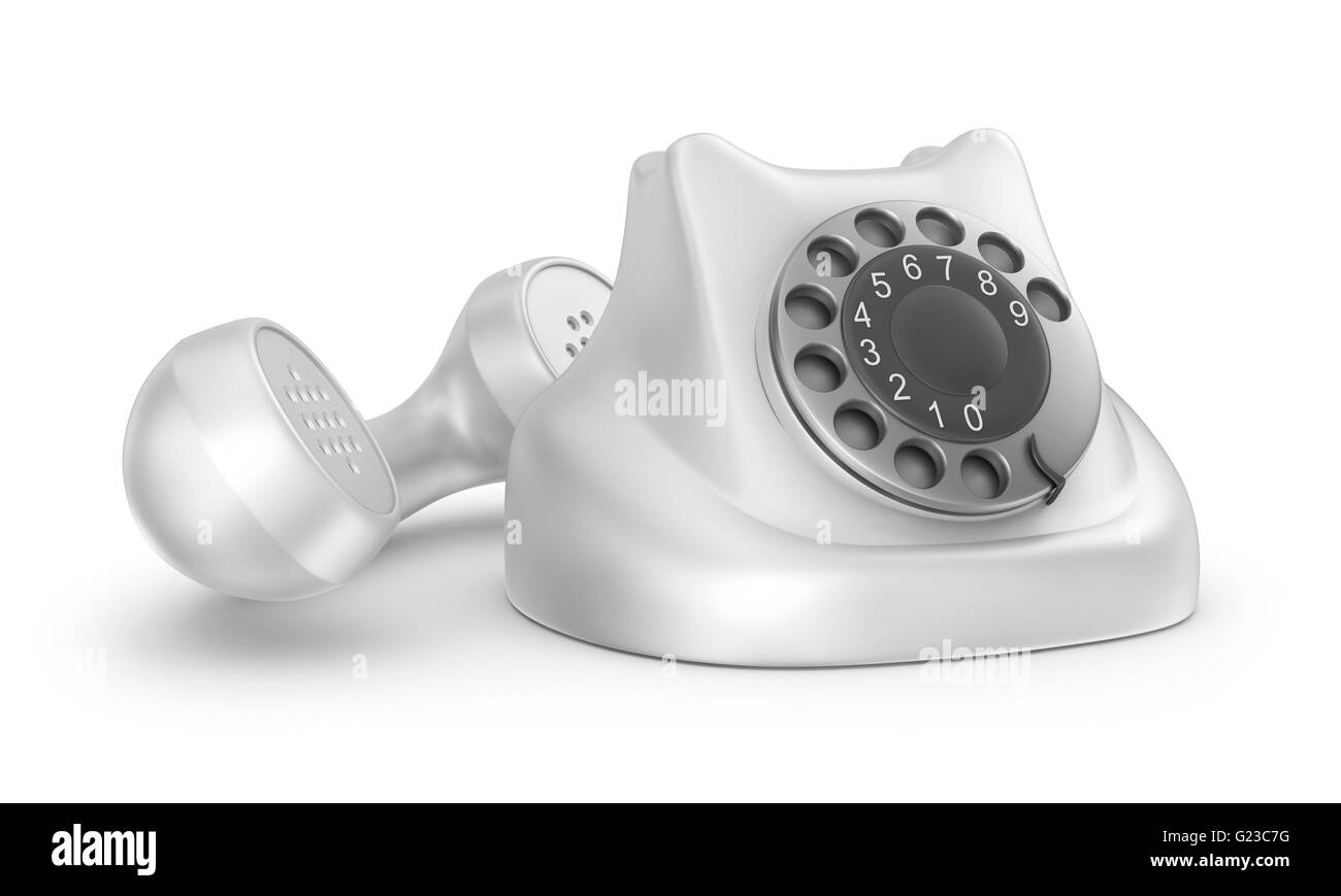 Retro telephone, front view. Isolated. My own design Stock Photo