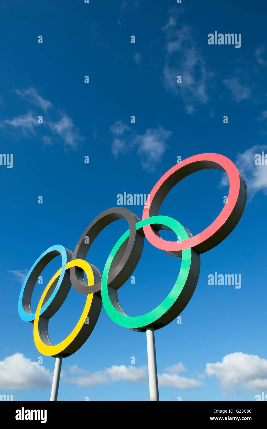 LONDON OCTOBER 14, 2015 A large display of the five interlocking