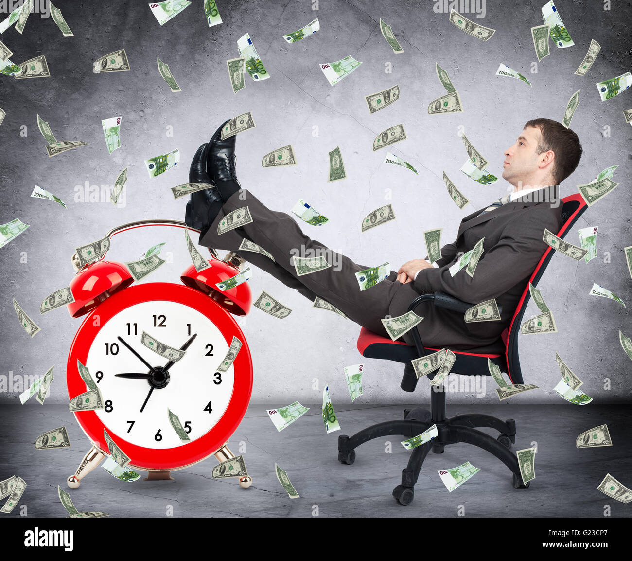 Time is money concept with businessman Stock Photo - Alamy