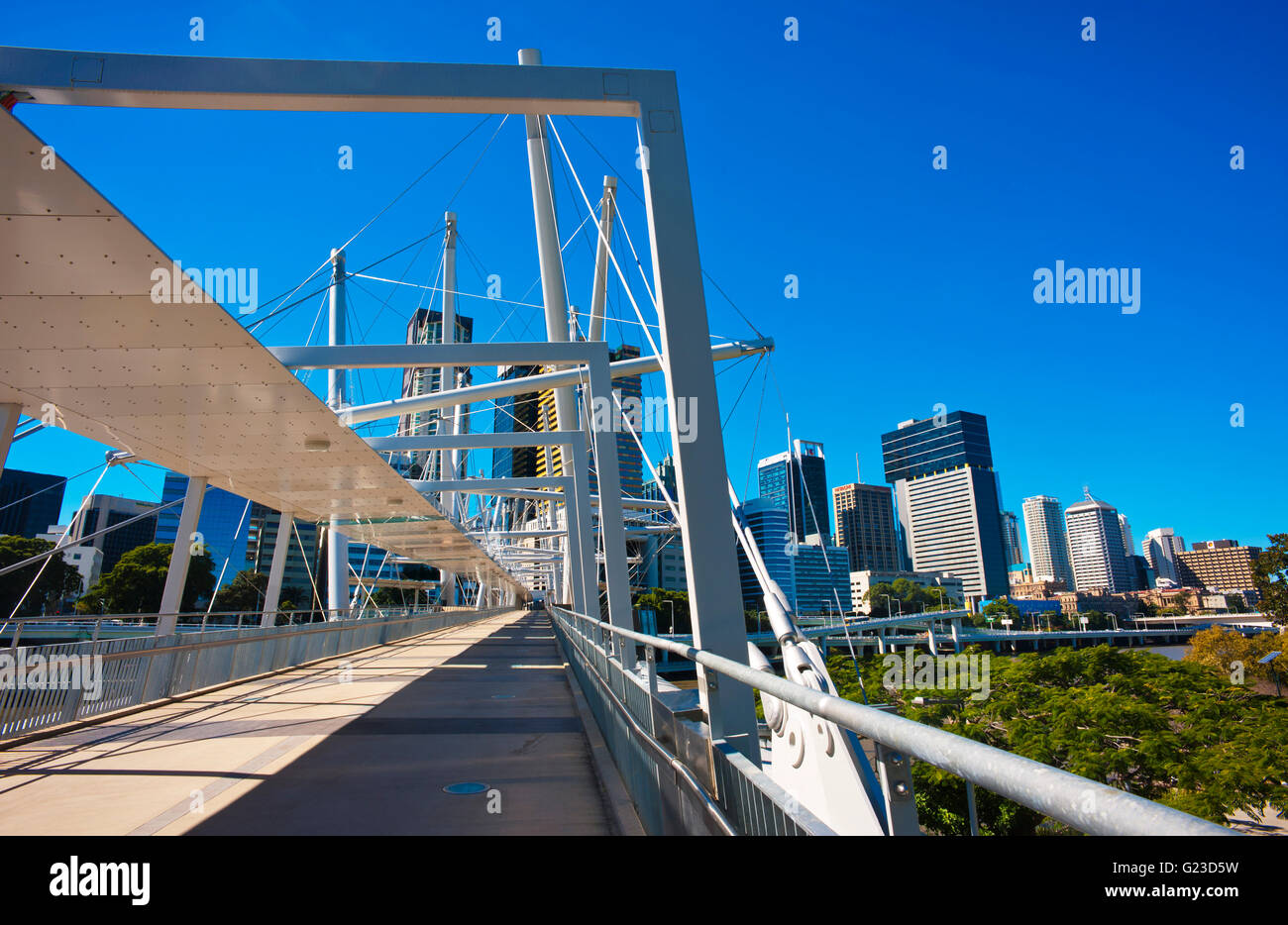 Kurilpa bridge, Brisbane, Australia. Stock Photo