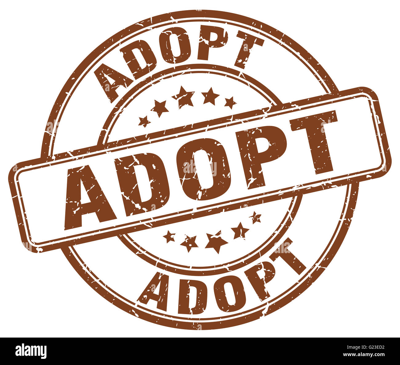 adopt brown grunge round vintage rubber stamp Stock Photo - Alamy