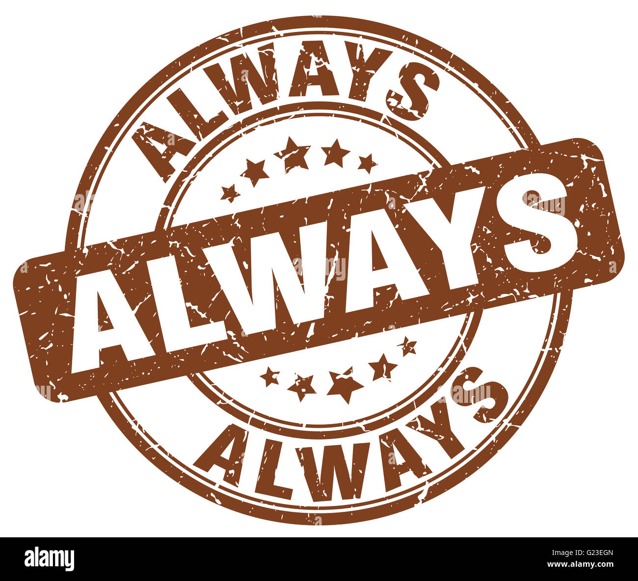 always brown grunge round vintage rubber stamp Stock Photo - Alamy