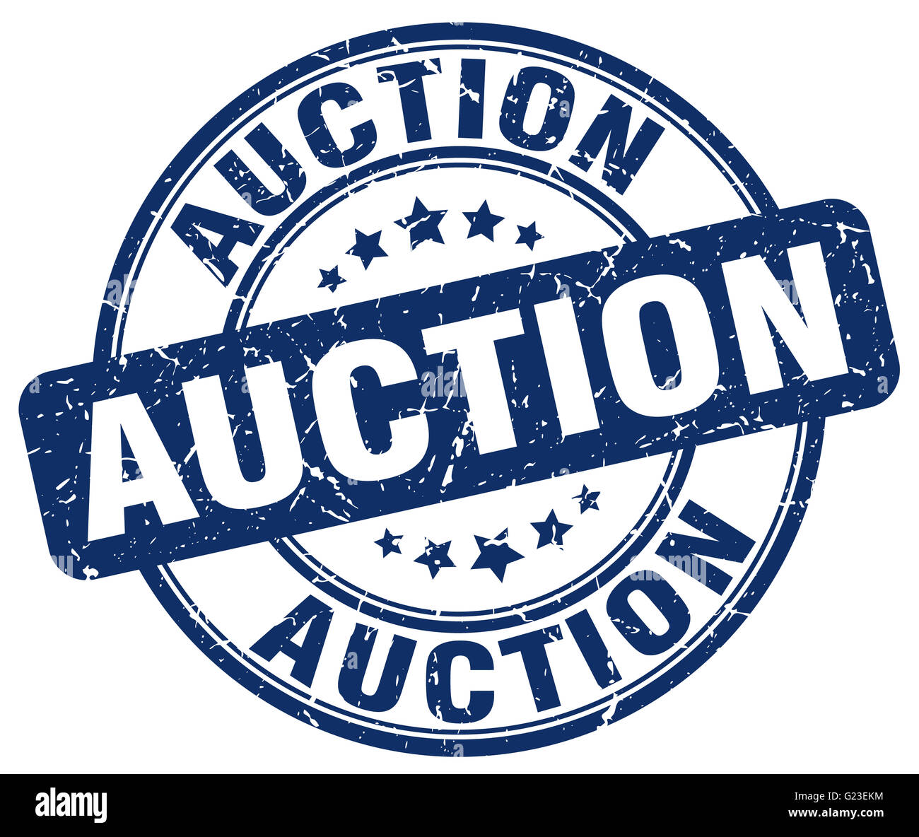 auction blue grunge round vintage rubber stamp Stock Photo - Alamy