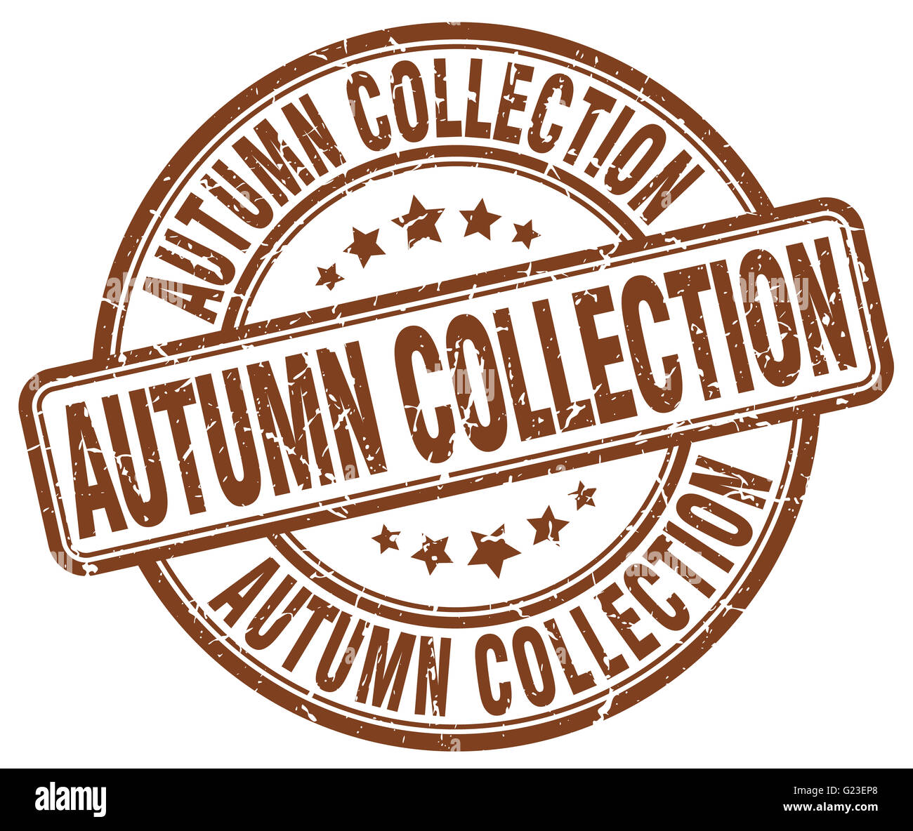 autumn collection brown grunge round vintage rubber stamp Stock Photo ...