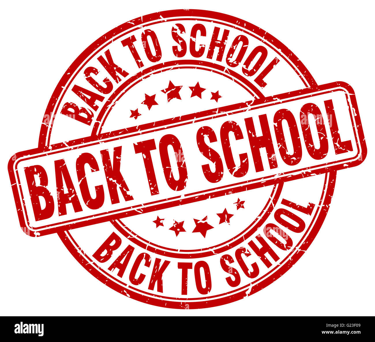 back to school red grunge round vintage rubber stamp Stock Photo - Alamy