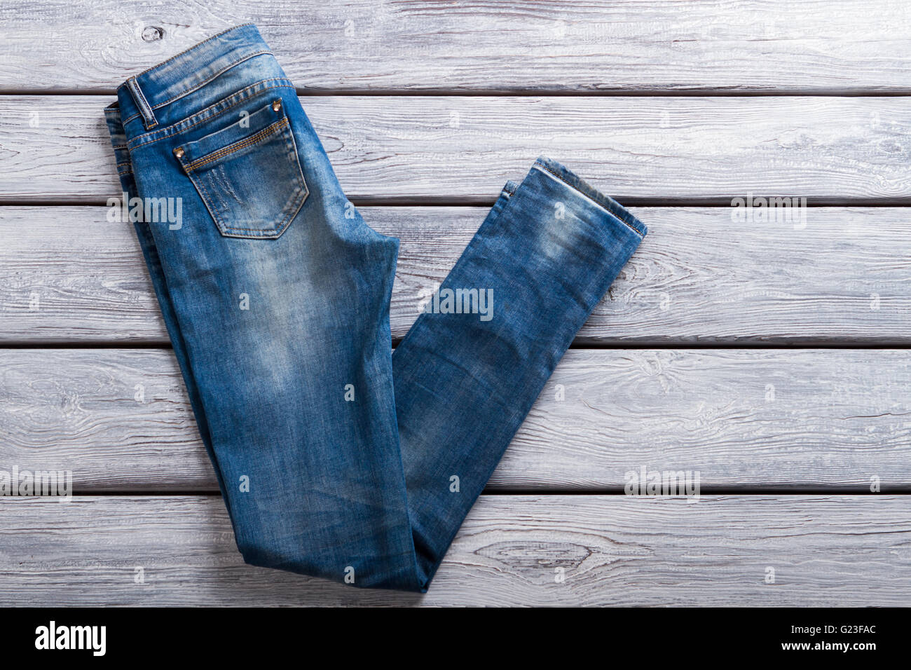 Casual blue jeans. Stock Photo