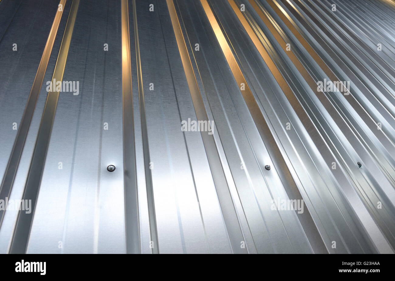 Folded metal zinc sheet in steel plant Stock Photo