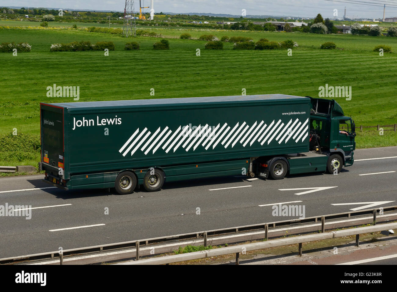 John Lewis HGV travelling on the M56 motorway in Cheshire UK Stock Photo
