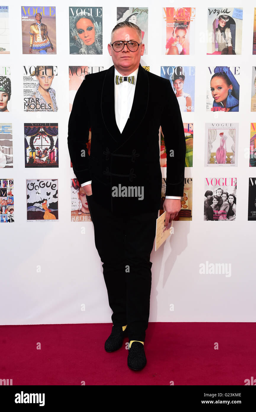 Giles Deacon attending The Vogue 100 Gala Dinner at East Albert Lawn, Kensington Gardens, London
