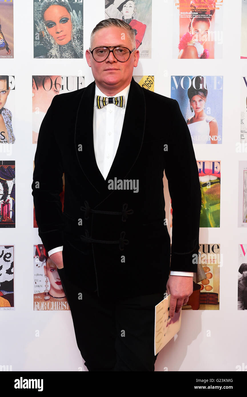 Giles Deacon attending The Vogue 100 Gala Dinner at East Albert Lawn, Kensington Gardens, London