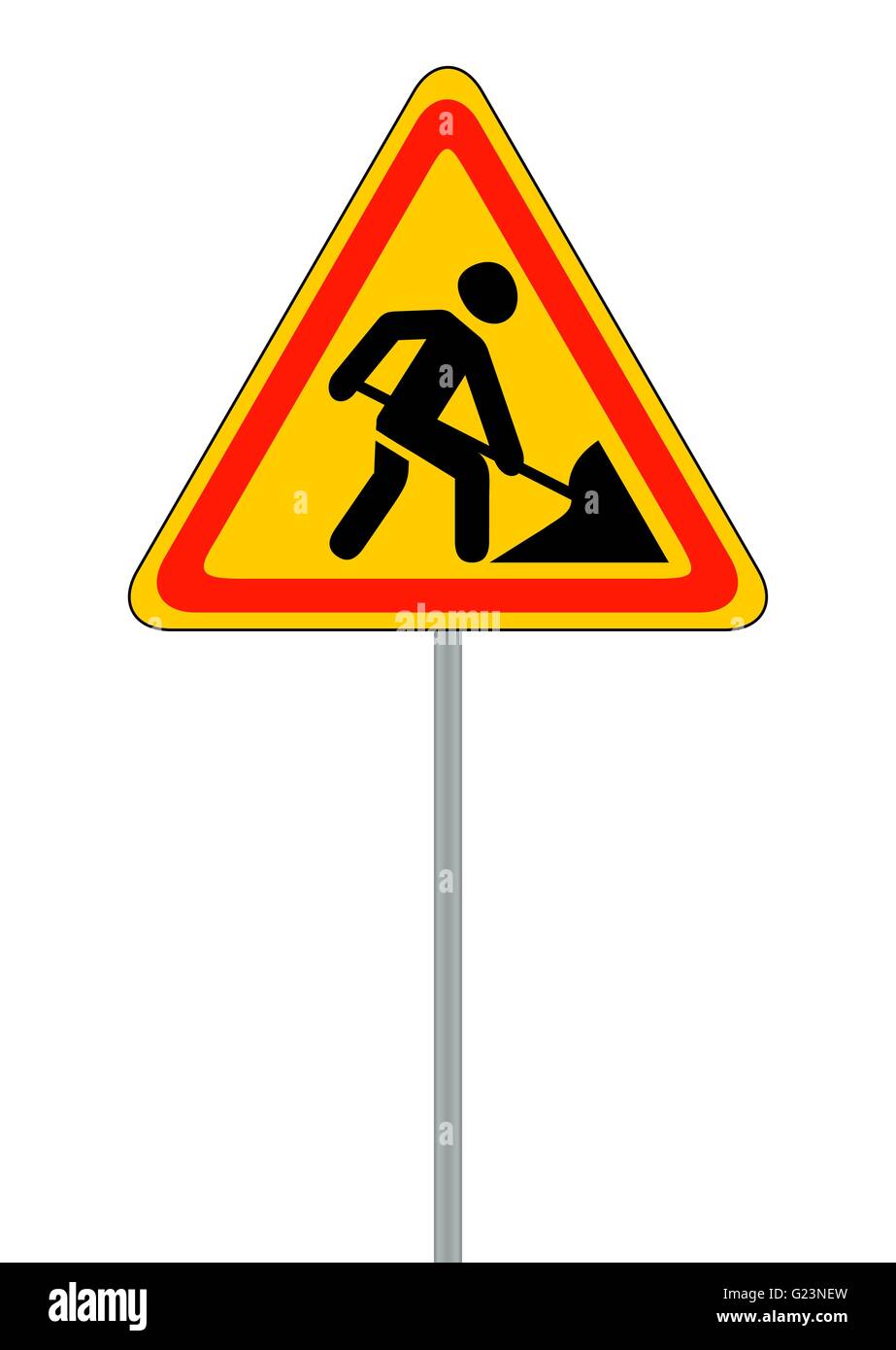 Road signs. Roadworks. Vector Illustration on White Stock Vector Image
