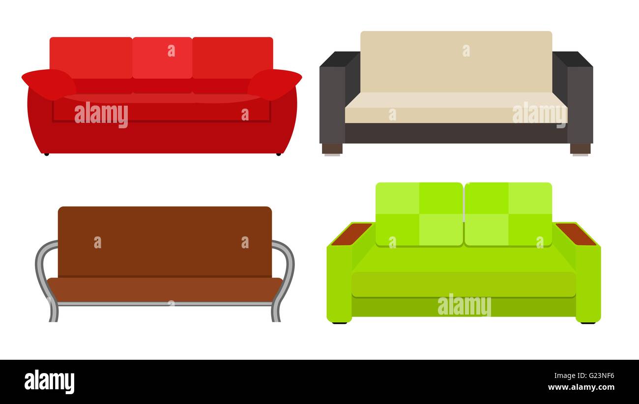 Sofa Icon Set Vector Illustration Stock Vector Image & Art - Alamy