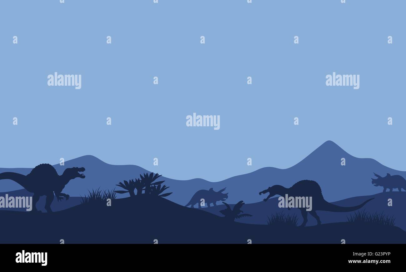 Silhouette in fields spinosaurus Stock Vector Image & Art - Alamy