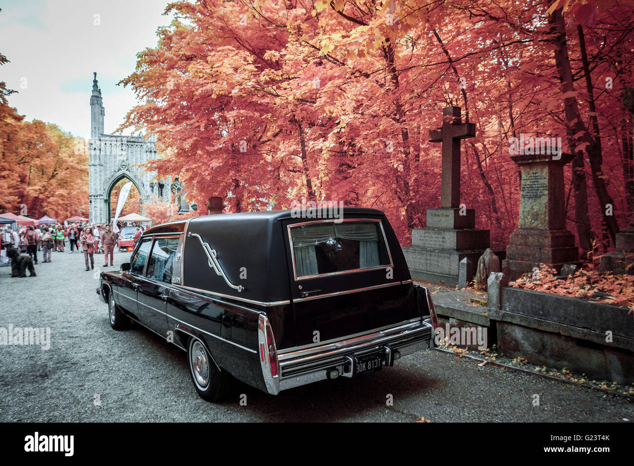 Nunhead Cemetery Annual Open Day in South East London, UK. Photographed in Infrared Stock Photo