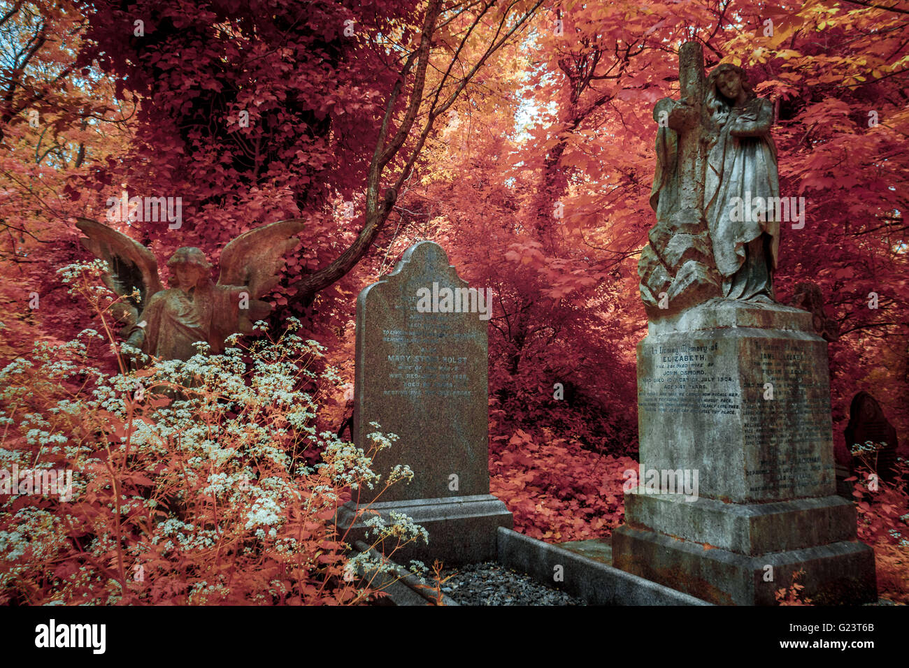 Nunhead Cemetery Annual Open Day in South East London, UK. Photographed in Infrared Stock Photo