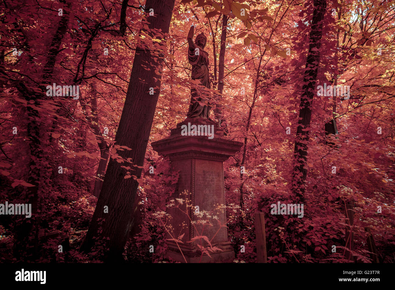 Nunhead Cemetery Annual Open Day in South East London, UK. Photographed in Infrared Stock Photo