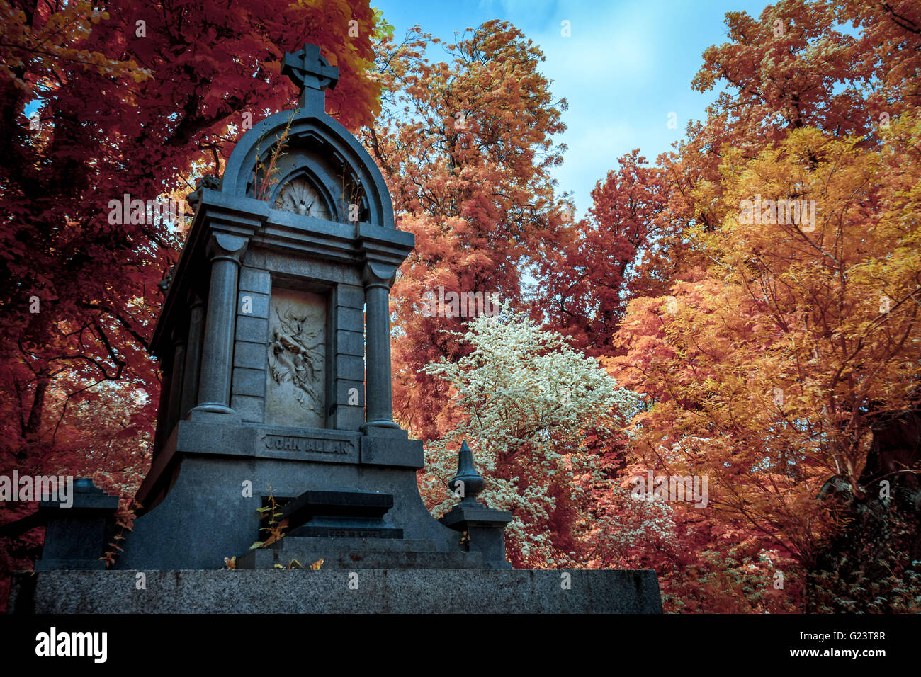 Nunhead Cemetery Annual Open Day in South East London, UK. Photographed in Infrared Stock Photo