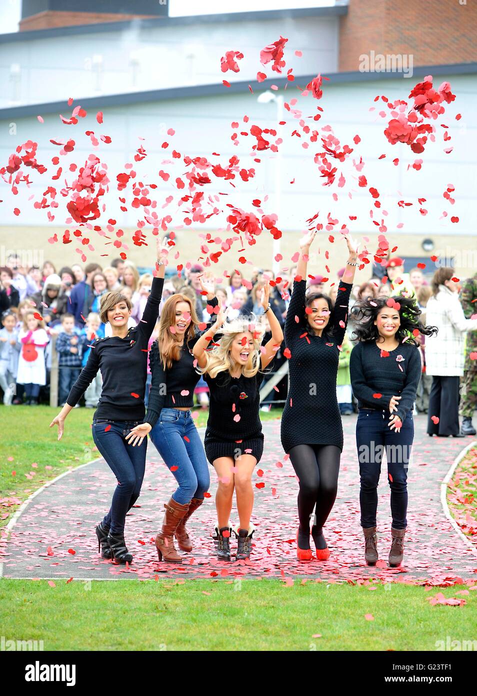 The Saturdays launch The Royal British Legion's 2010 Poppy Appeal at The Physical Training and Recreation Centre, Colchester Ga Stock Photo