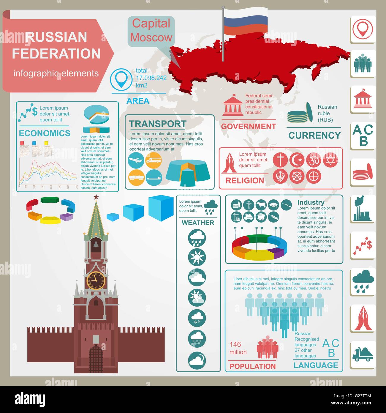 Russia Nation Flag Map Infographic Stock Illustration - Illustration of  country, collection: 270121115