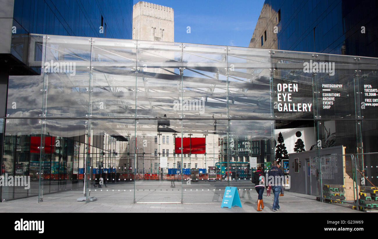 Liverpool's Open Eye Gallery, one of the leading photography spaces in the UK since 1977, is located in Liverpool Waterfront. Stock Photo