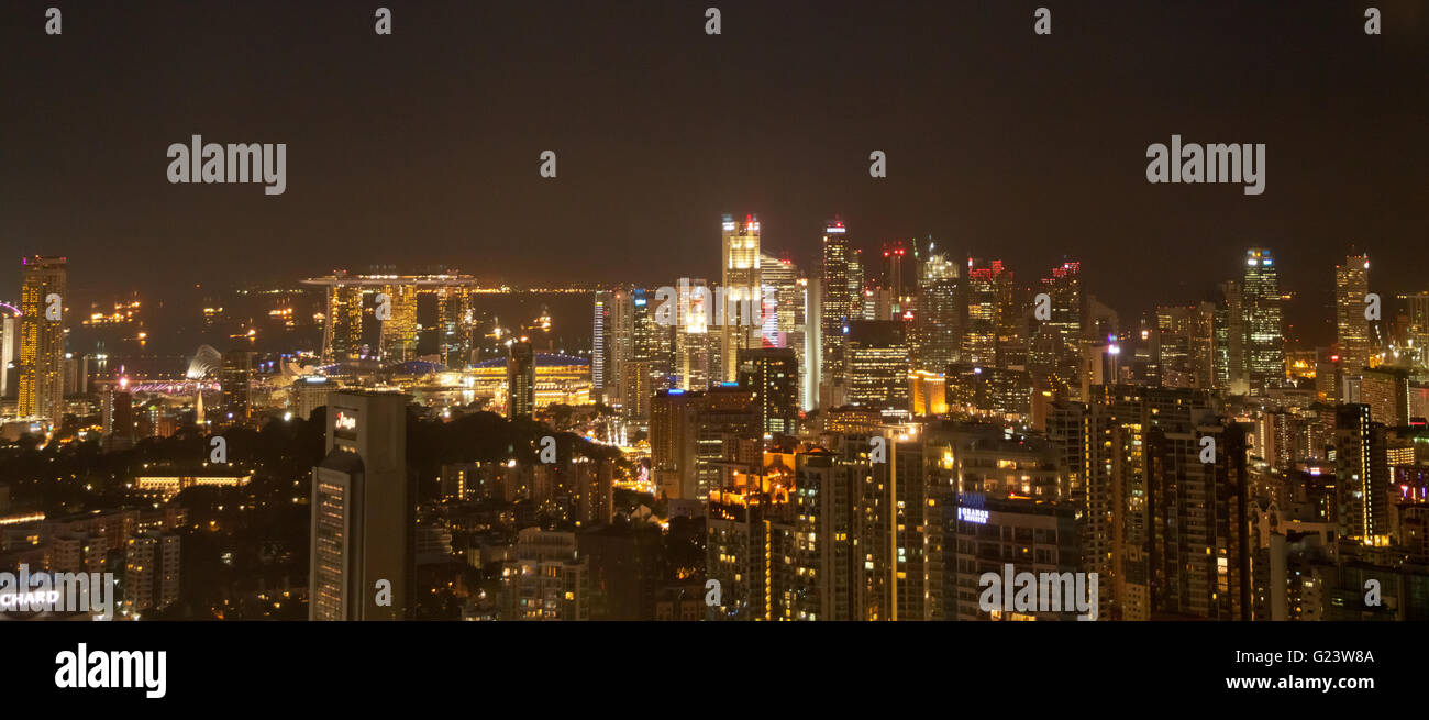 Night view of Singapore Stock Photo