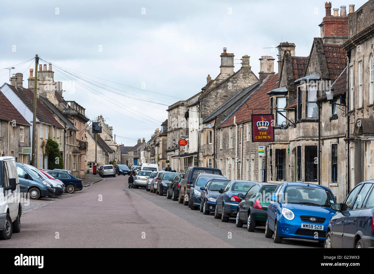 The High Street in Marshfield, Gloucestershire, England, UK Stock Photo