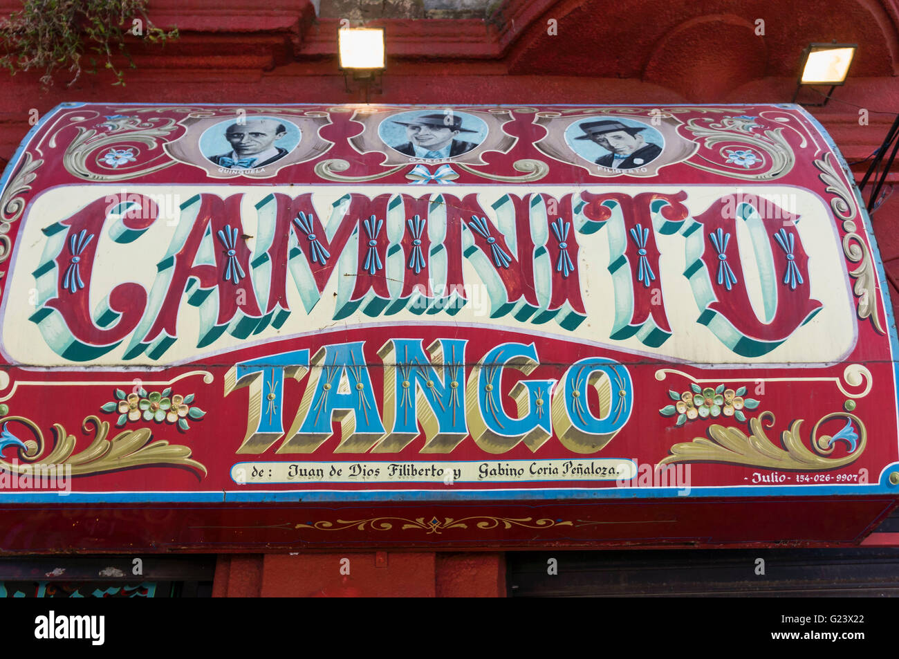 Caminito Tango Sign, La Boca, Buenos Aires, Argentina Stock Photo