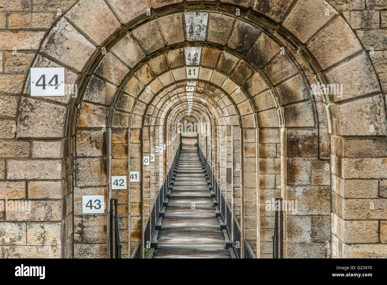 Inside the.Viaduct of Chaumont in the Haute Marne region of France Stock Photo
