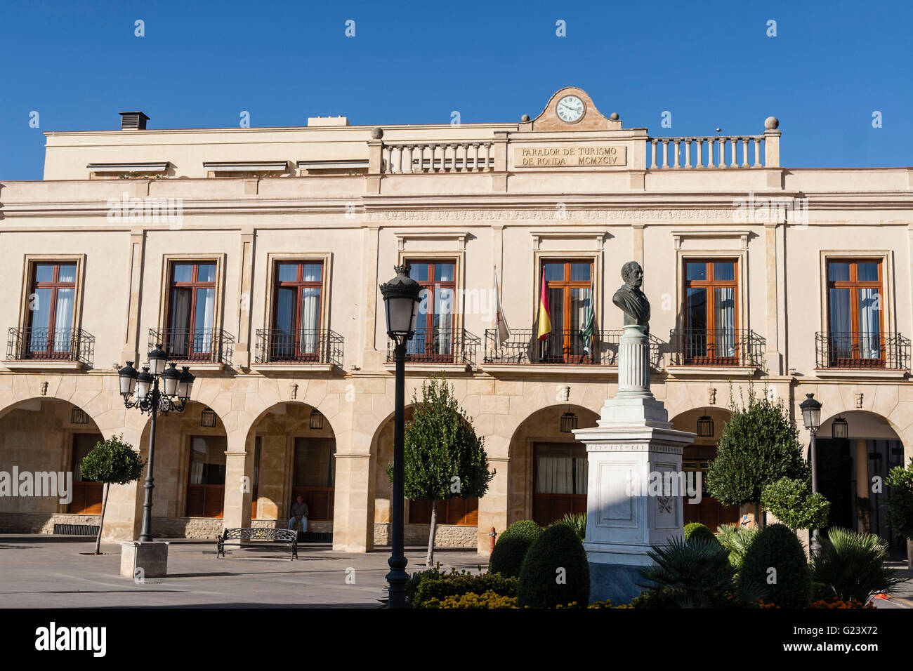 National Tourism Parador hotel Ronda, Plaza de Espana, Malaga province, Spain Stock Photo