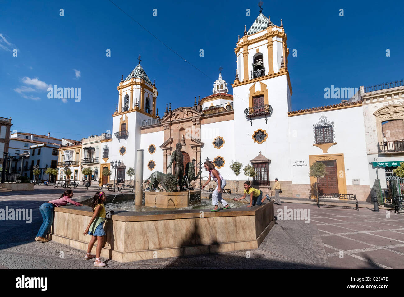 Plaza del Socorro , Ronda, Andalusia, Spain Stock Photo