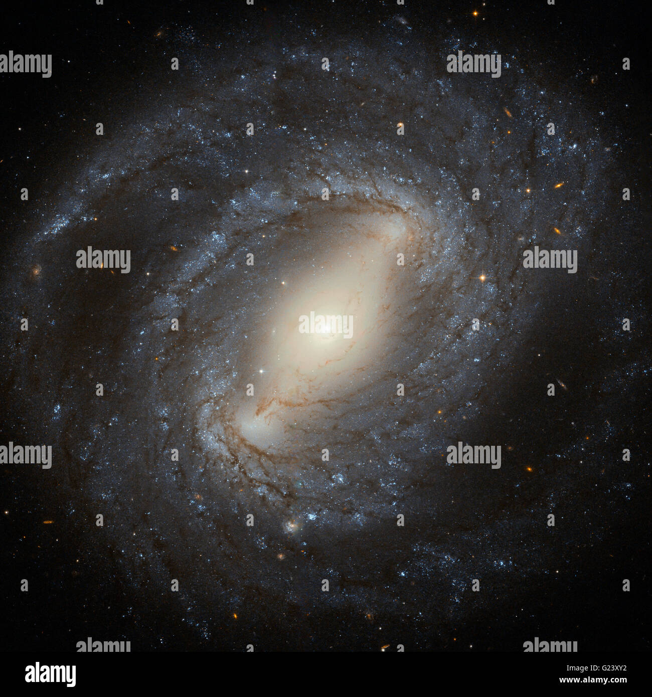 The galaxy system with a bright optical centre. Stock Photo