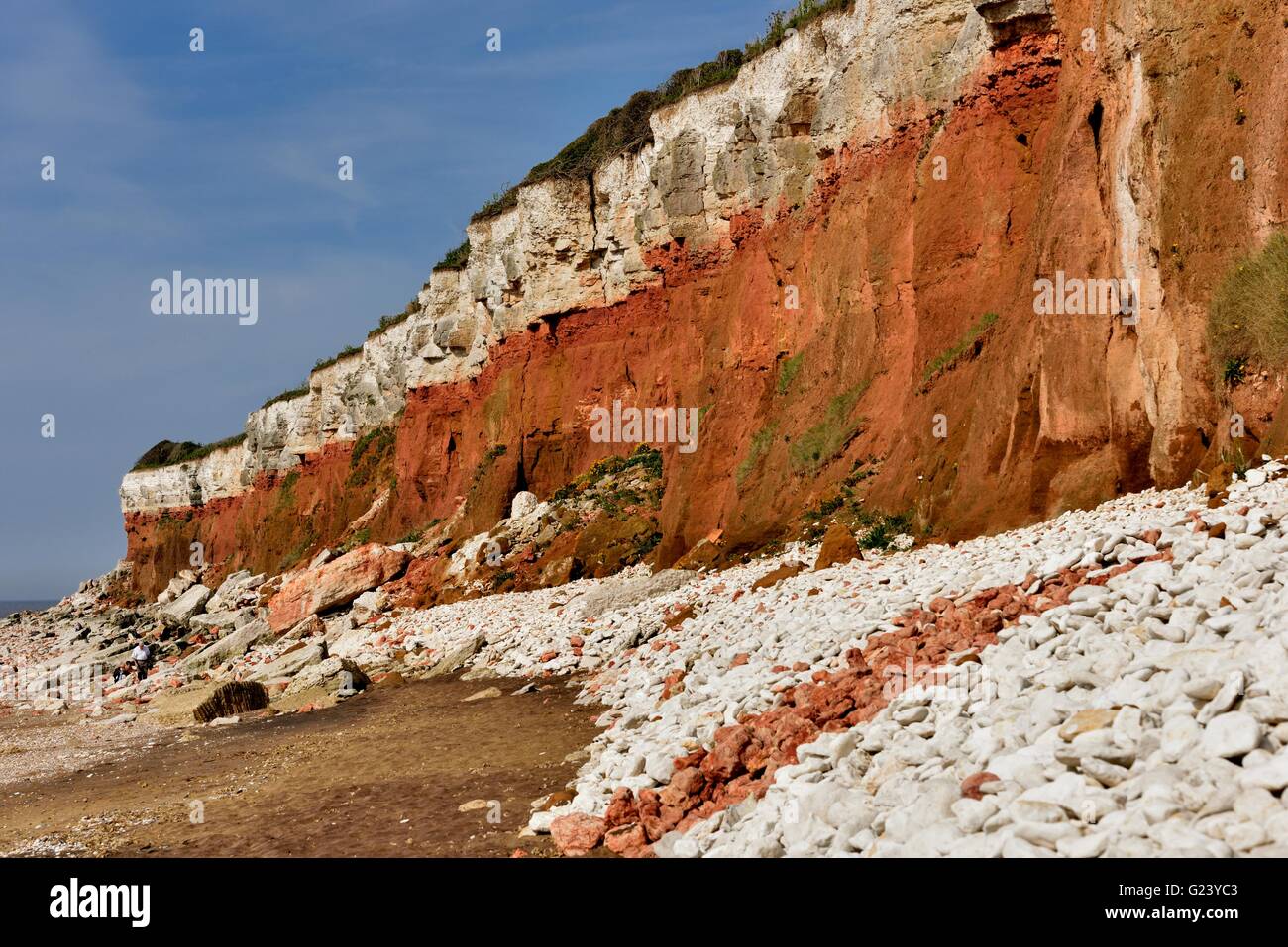 Old Hunstanton beach and cliffs Norfolk England UK Stock Photo - Alamy