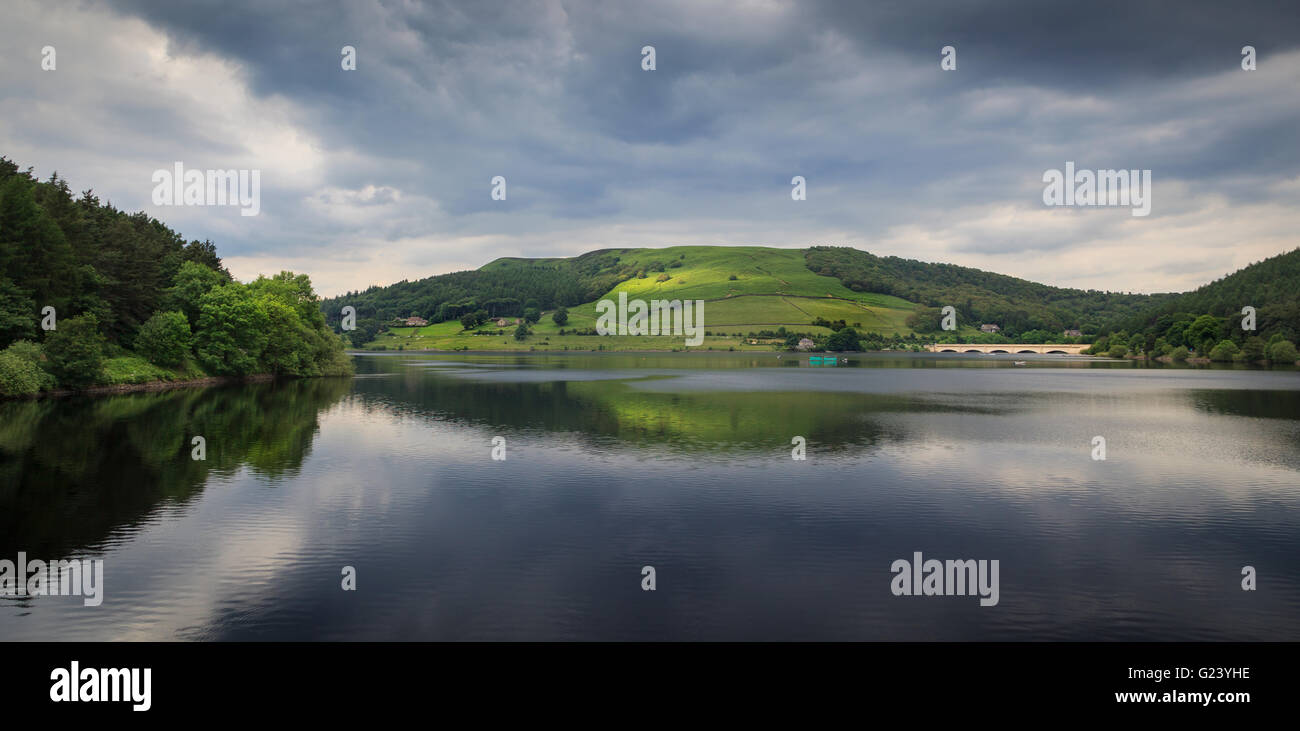 Ladybower Reservoir is situated in the Upper Derwent Valley at the heart of the Peak National Park,England. Stock Photo