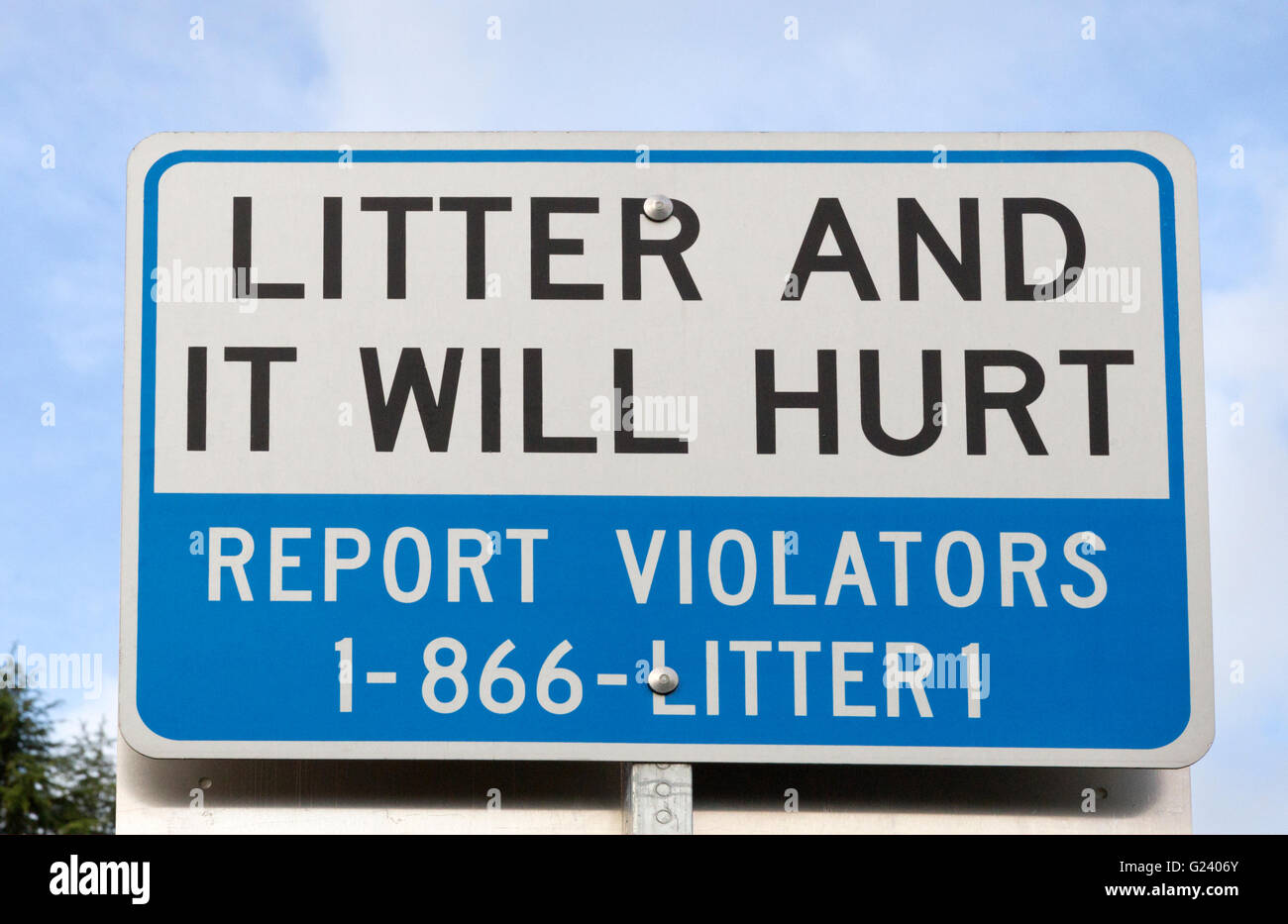 No littering warning sign in Seattle, Washington Stock Photo