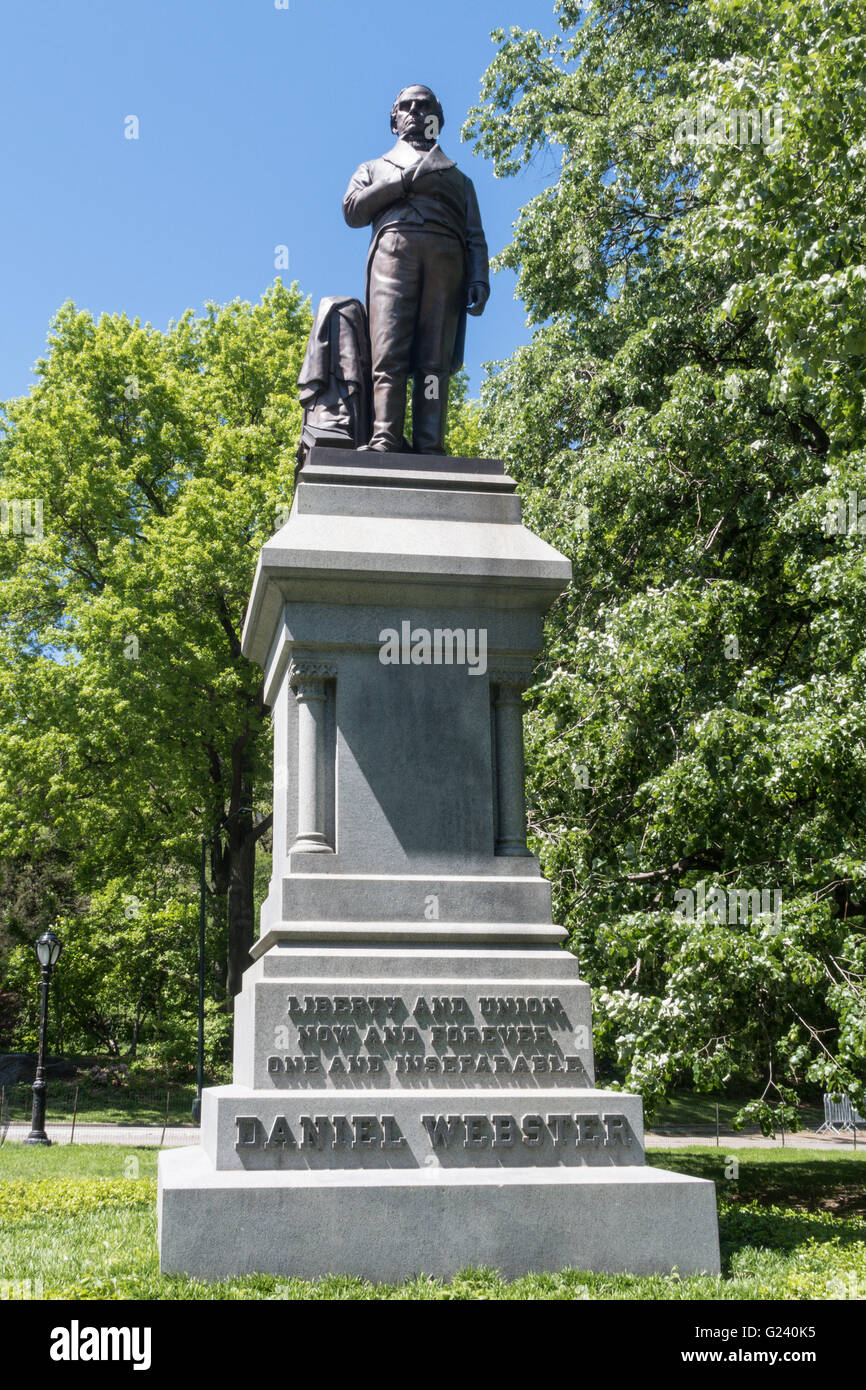 Statue of Daniel Webster, Central Park, NYC Stock Photo - Alamy